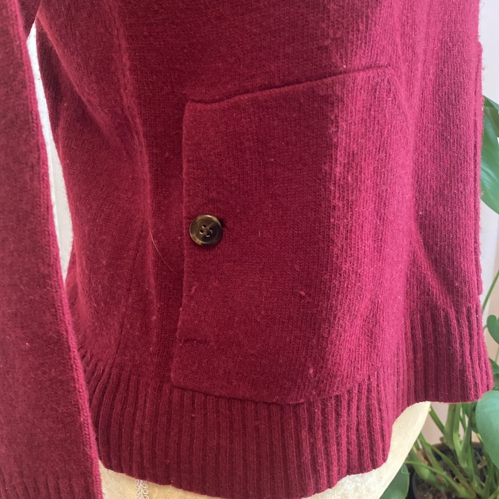 J. Crew Maroon Sweater With Button Patch Pockets - image 5
